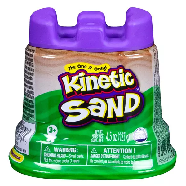 Nisip verde strălucitor în recipient, Kinetic Sand - 127 grame