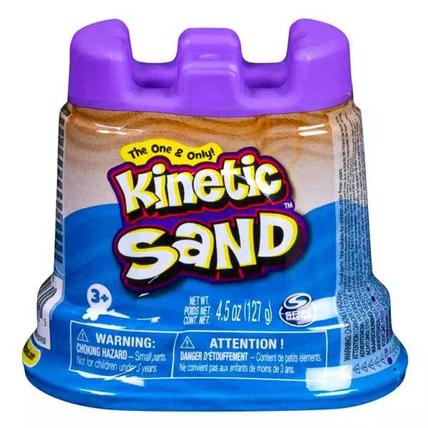 Nisip albastru strălucitor în recipient, Kinetic Sand - 127 grame