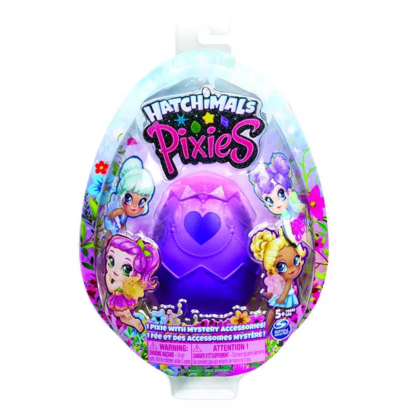 Figurină Pixies cu accesoriu surpriză, Hatchimals - roz-mov