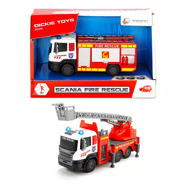 Jucărie Maşină de pompieri Scania, Dickie - 17 cm, două feluri