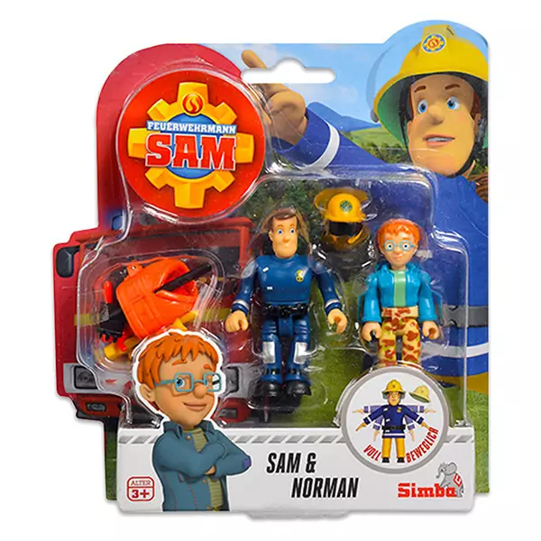 Set cu figurine Pompierul Sam, Sam şi Norman