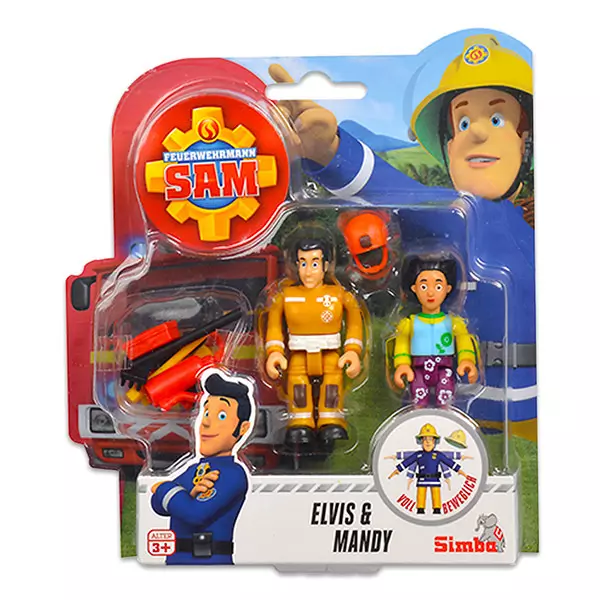 Set cu figurine Pompierul Sam, Elvis şi Mandy