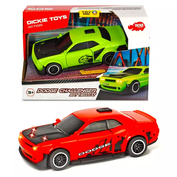 Jucărie Maşinuţă Dodge Challenger SRT Hellcat, Dickie - 15 cm, două feluri