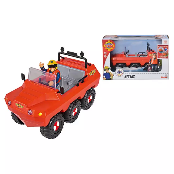 Jucărie Vehicul Hydrus cu figurină Sam, Pompierul Sam - 20 cm