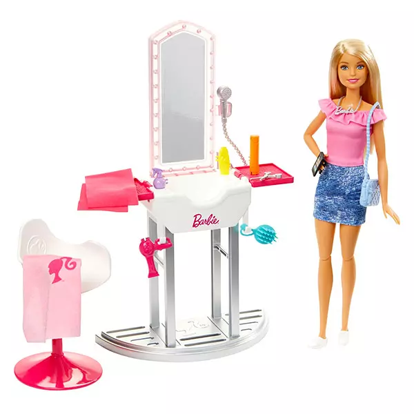 Set de joacă Barbie, Salon coafură cu păpuşă Barbie