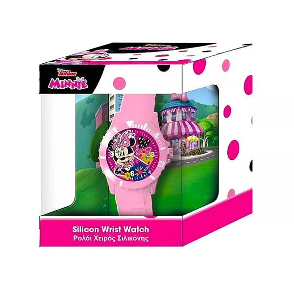 Ceas de mână pentru copii în cutie cadou, Minnie Mouse, roz