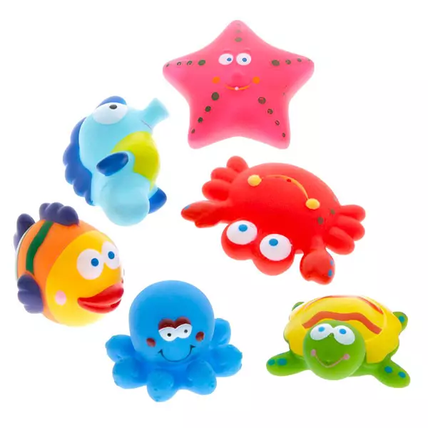 Jucărie de baie, Animale colorate, 6 piese