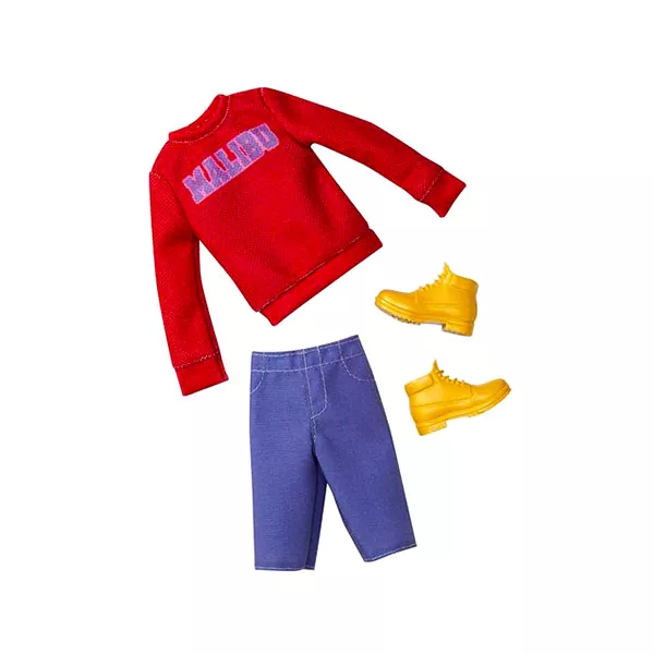 Barbie: Ken ruhaszett - piros felső kék nadrággal és cipővel