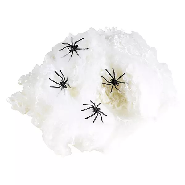 Decorațiune Halloween, pânză de păianjen cu păianjeni - 60g