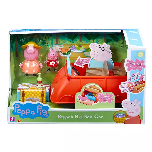 Jucărie Peppa Pig - Mașinuța roșie a lui Peppa cu figurine
