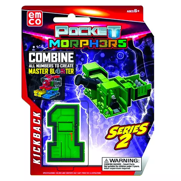 Jucărie convertibilă Pocket Morphers, seria 2 - Cifra 1, vehicul K1ckback