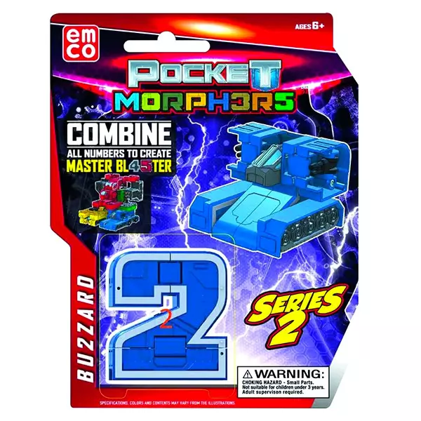 Jucărie convertibilă Pocket Morphers, seria 2 - Cifra 2, vehicul Bu2zard
