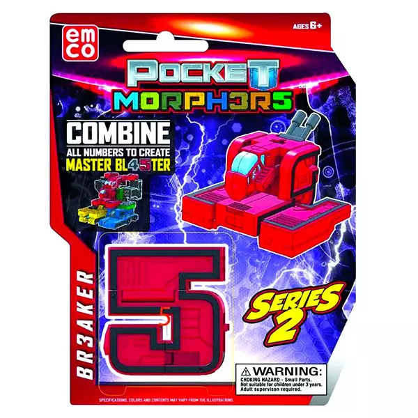 Jucărie convertibilă Pocket Morphers, seria 2 - Cifra 5, vehicul 5torm