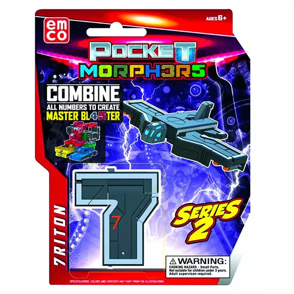 Jucărie convertibilă Pocket Morphers, seria 2 - Cifra 7, vehicul 7riton