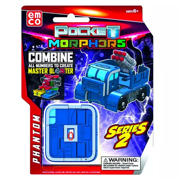 Jucărie convertibilă Pocket Morphers, seria 2 - Cifra 0, vehicul Phant0m