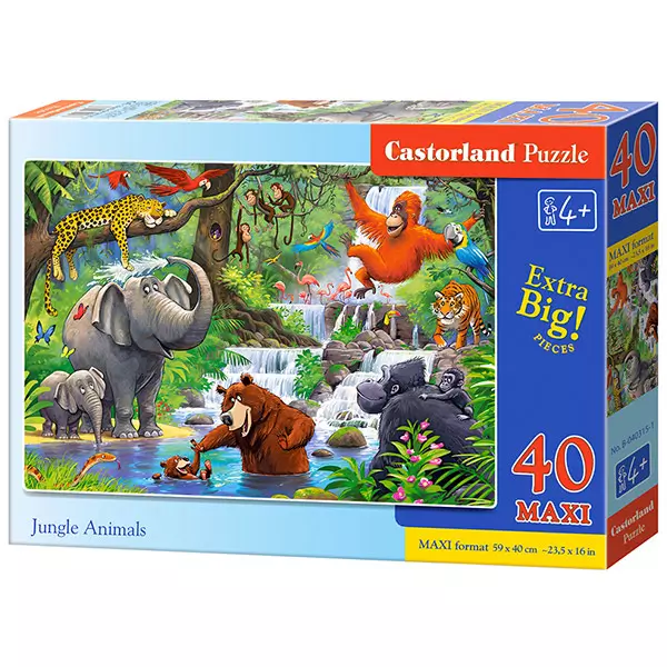 Puzzle Maxi Castorland, Animale din junglă, 40 piese