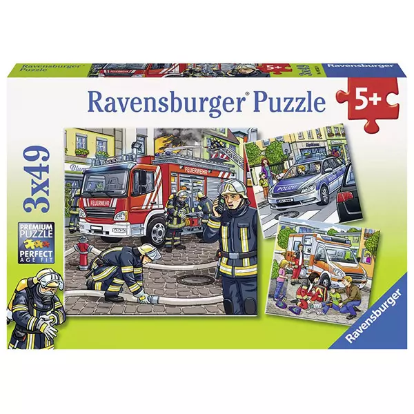 Ravensburger: szolgálati járművek 3x49 darabos puzzle