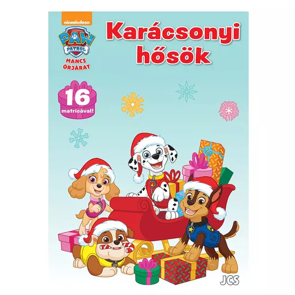 Carte de colorat Paw Patrol - Eroi de crăciun, cu abțibilduri, în limba maghiară