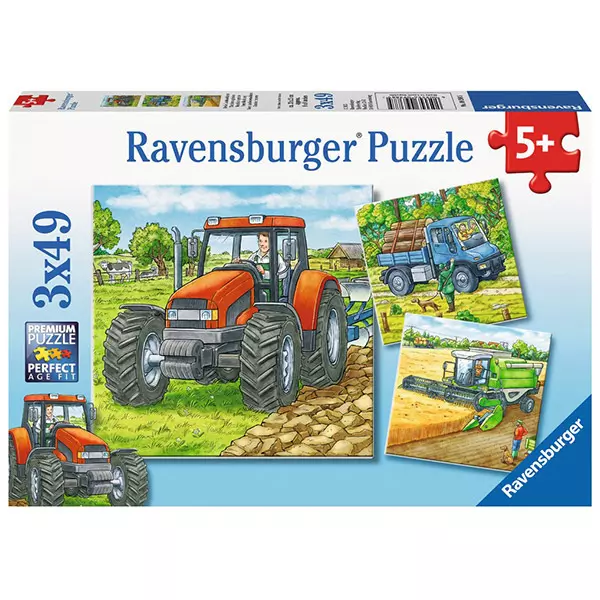 Puzzle Ravensburger, Utilaje agricole, 3x49 piese