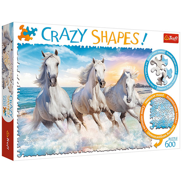 Trefl Crazy Shapes: La galop prin valuri - puzzle cu 600 piese - Tulli.ro