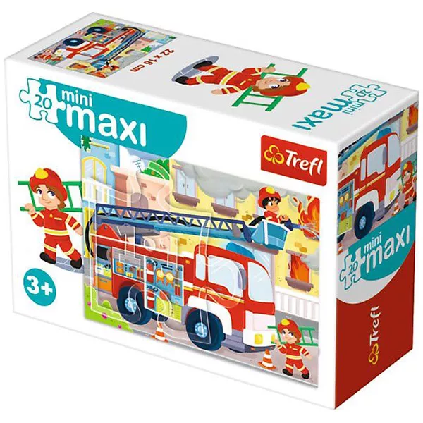Puzzle miniMAXI Trefl, Mașină de pompieri, 20 piese
