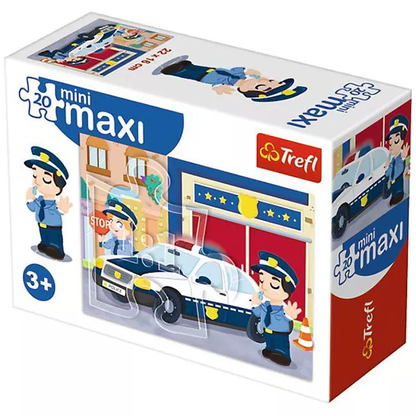 Puzzle miniMAXI Trefl, Mașină de poliție, 20 piese
