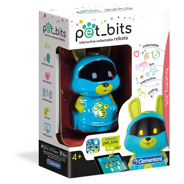 Iepure robot interactivă Pet Bits, Clementoni