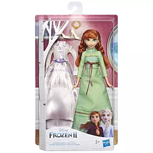 Disney hercegnők: Jégvarázs 2 Anna baba csere ruhával - 28 cm