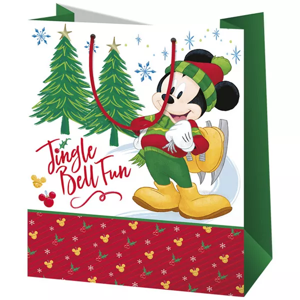 Mickey egér karácsonyi álló dísztasak - 33 x 15 x 44 cm 