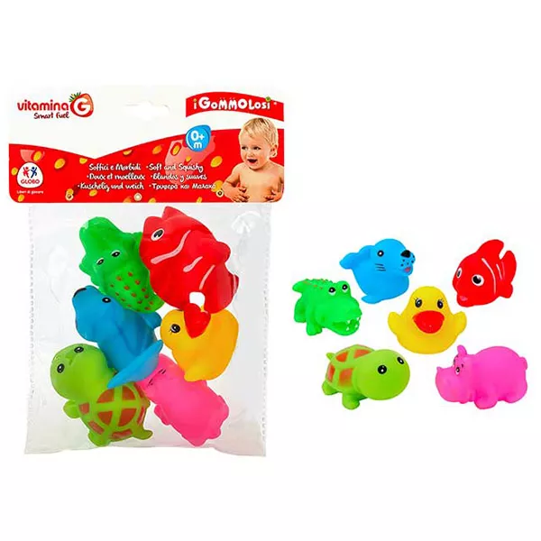 Jucărie de baie, Animăluțe colorate, 6 piese