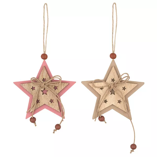 Karácsonyi fa csillag dekoráció, 7 cm -2 színben