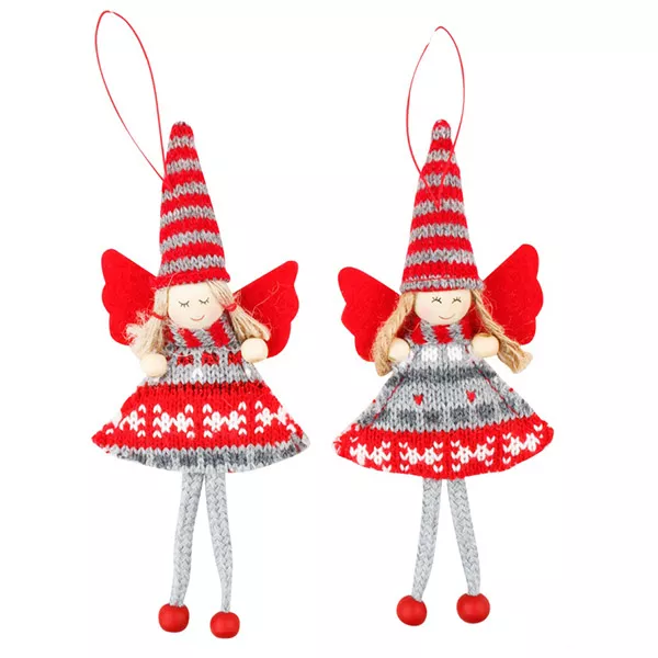 Decorațiune de crăciun, Zână în rochiță tricotată - 2 versiuni