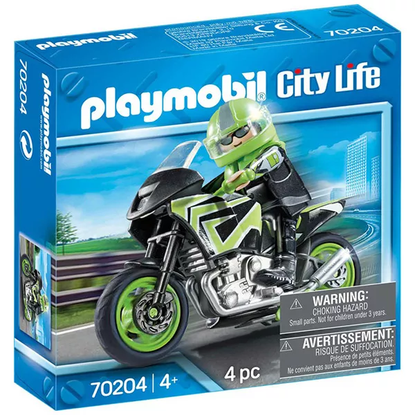 Playmobil: Motorbicikli, motoros figurával 70204