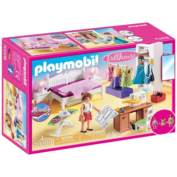 Playmobil Dollhouse, Dormitor cu colț de cusut - 70208