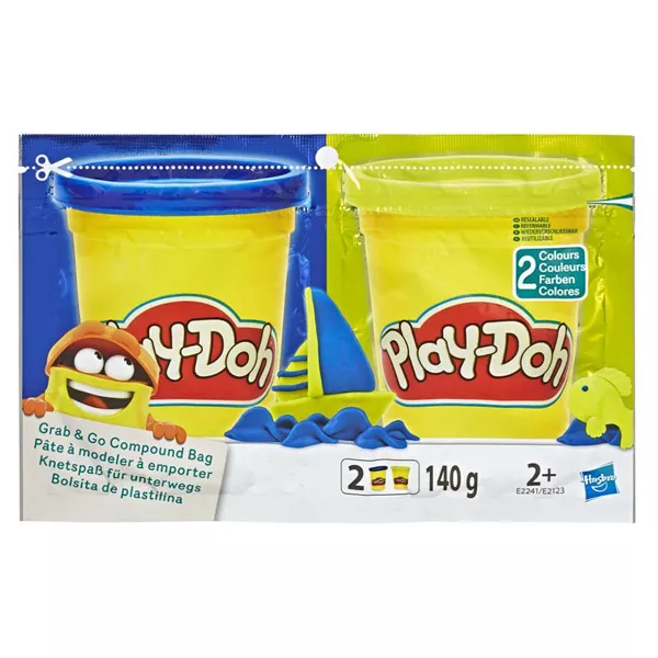 Play-Doh: Apucă și du-te, set de plastilină colorată - 2 piese, diferite