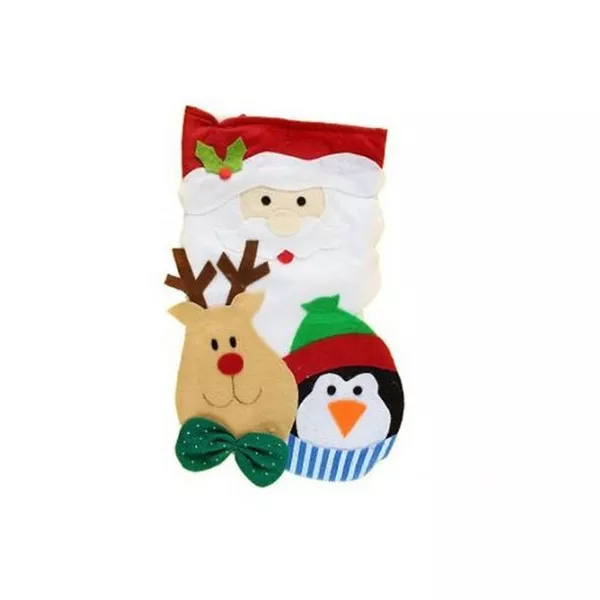 Cizma lui Moș Crăciun cu model ren și pinguin 