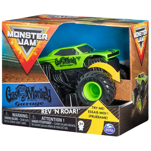 Monster Jam hátrahúzhatós kisautó - Gas Monkey Garage