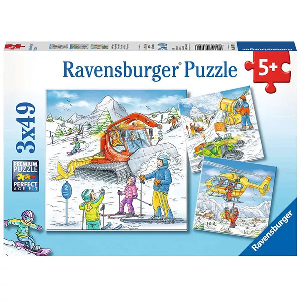 Ravensburger: A sípályán 3 x 49 darabos puzzle