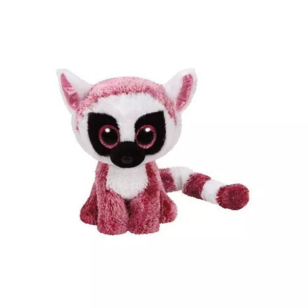 TY Beanie Boos: Leeann rózsaszín lemur plüssfigura - 15 cm