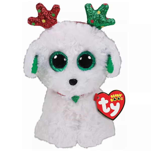 TY Beanie Boos: karácsonyi kutyus plüssfigura - 15 cm
