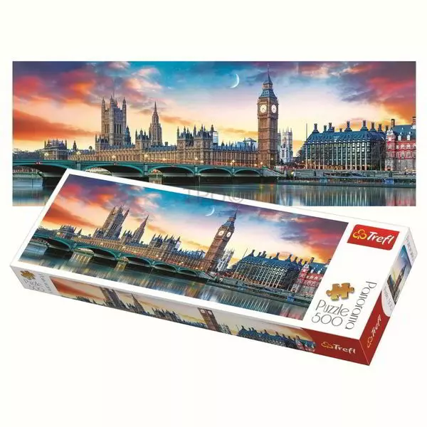 Trefl: Big Ben és a Westminster-palota panoráma puzzle - 500 darabos