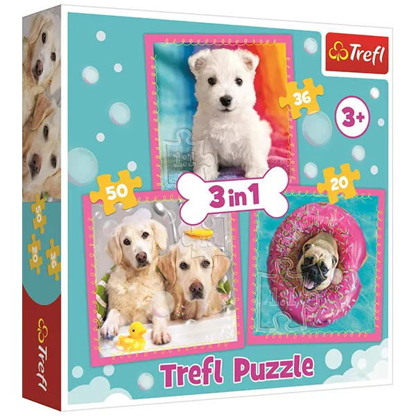 Trefl: Kölyök kutyák 3 az 1-ben puzzle