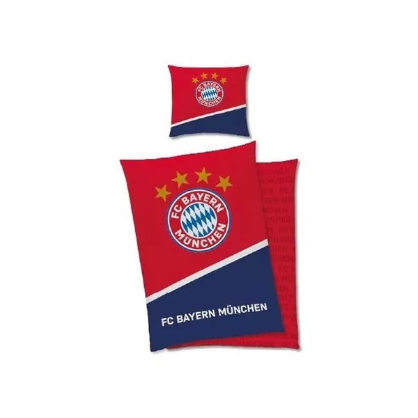 Bayern München: lenjerie de pat cu 2 piese - albastru-roșu