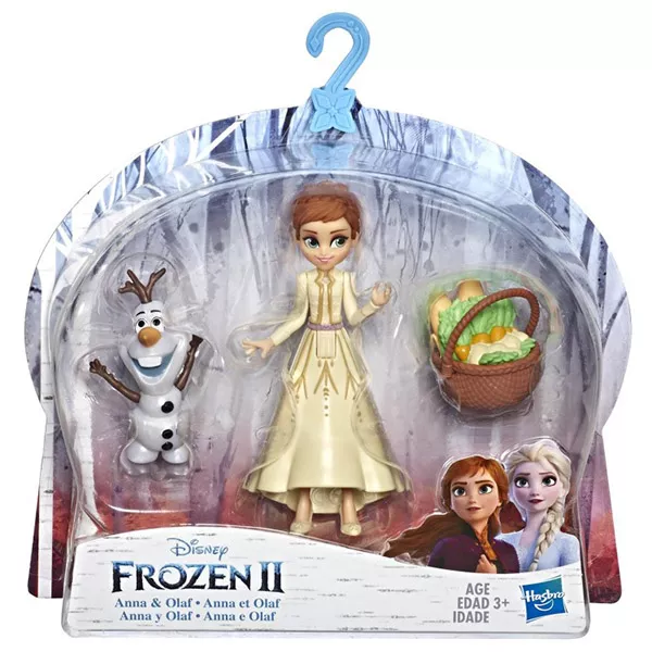 Disney hercegnők: Jégvarázs 2 mini Olaf és Anna baba - 10 cm