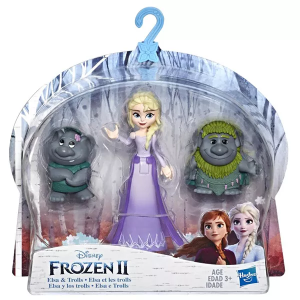 Prințesele Disney: Frozen 2 - Mini-păpuși Trolls și Elsa - 10 cm