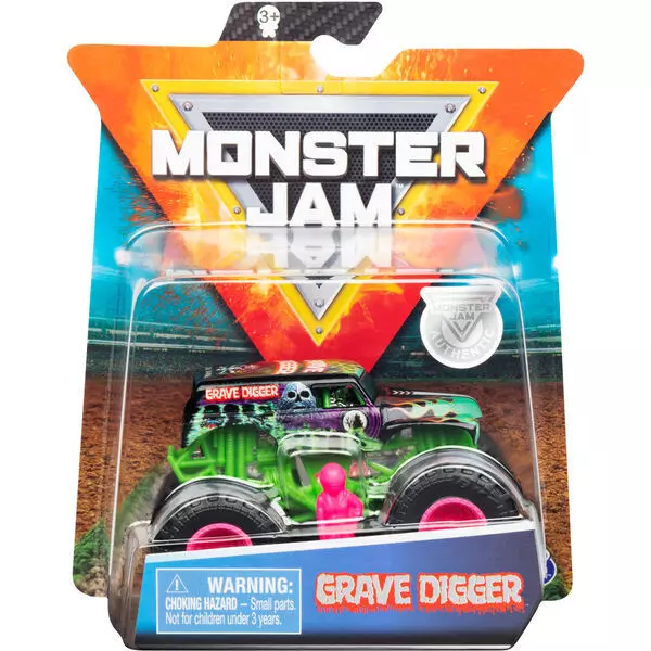 Monster Jam: Grave Digger kisautó figurával - kétféle