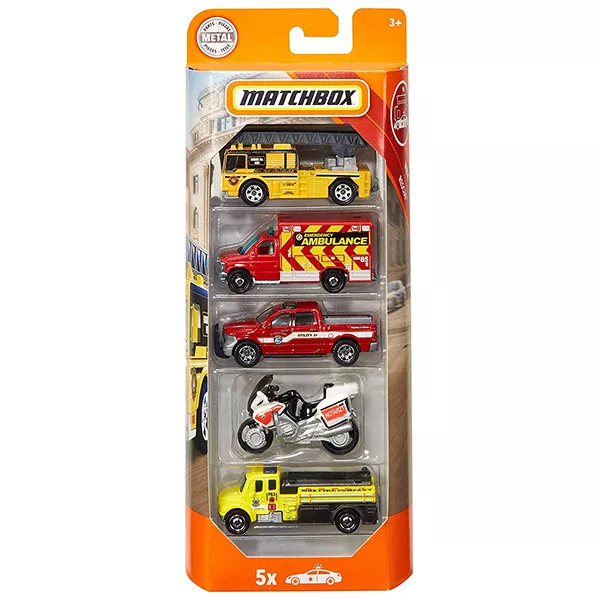 Matchbox: set cu 5 maşinuţe - Vehicule de pompieri