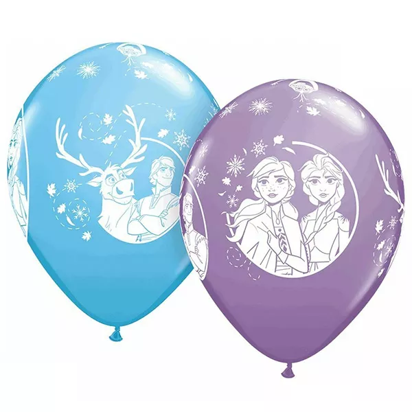 Prințesele Disney: Frozen - set cu 6 baloane, albastru și mov