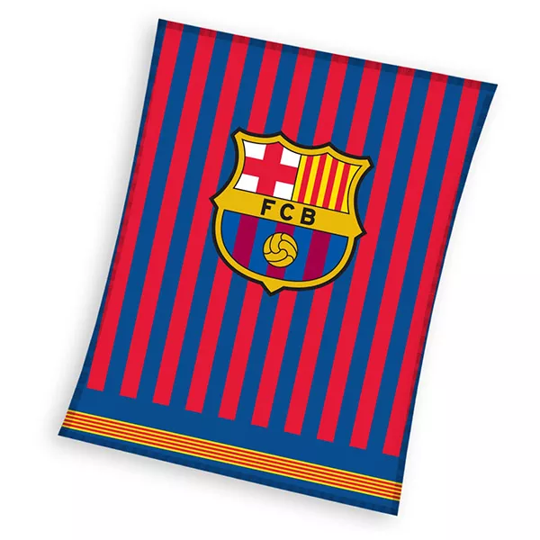 FC Barcelona mintás, csíkos polár takaró - 150 x 200 cm