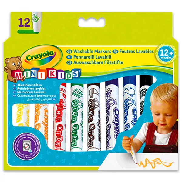 Crayola Mini Kids: 12 db tompa hegyű filctoll - CSOMAGOLÁSSÉRÜLT